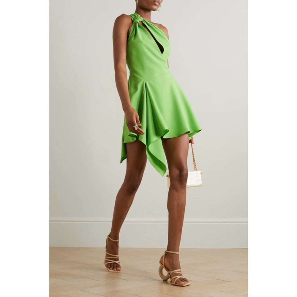 NEW Cult Gaia Eliana asymmetric one-shoulder cutout twill mini dress